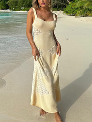 Summer Hollow See-through Knitted Maxi Dress