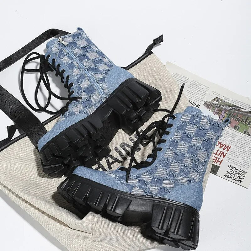 Barka Denim Platform Boots