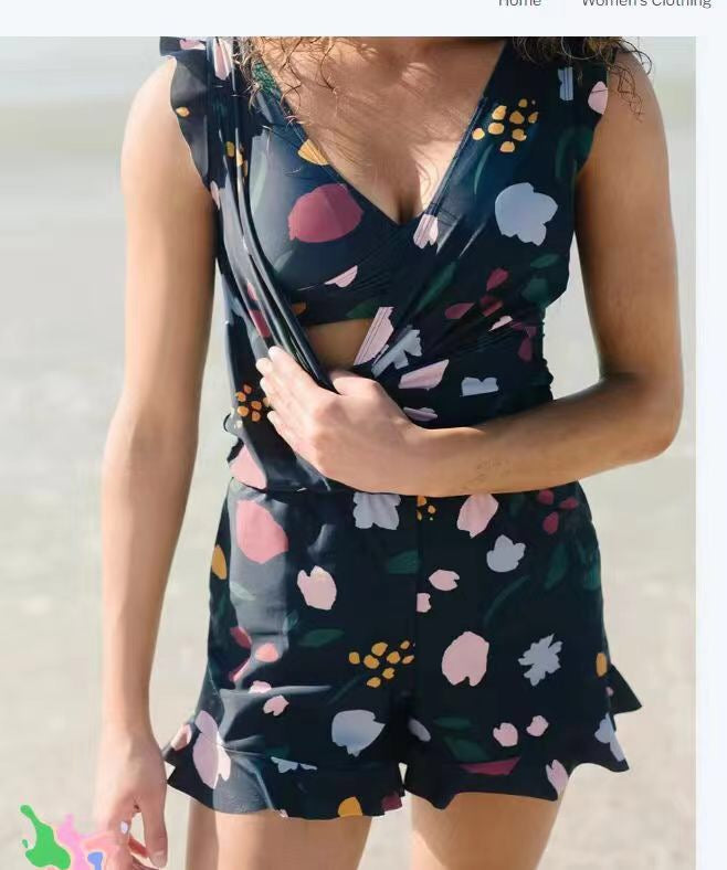 Flirty In Floral Sleeveless Romper