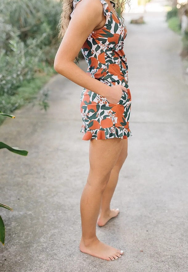 Flirty In Floral Sleeveless Romper