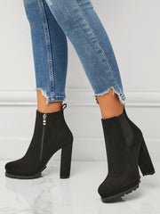 Platform Suede Lug Sole Booties