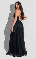 Morgan Formal Flocked Velvet Dress