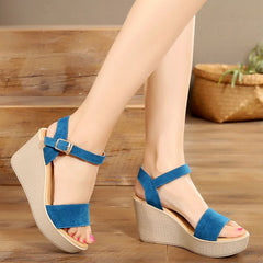 Casually Chic Nubuck Platform Wedges