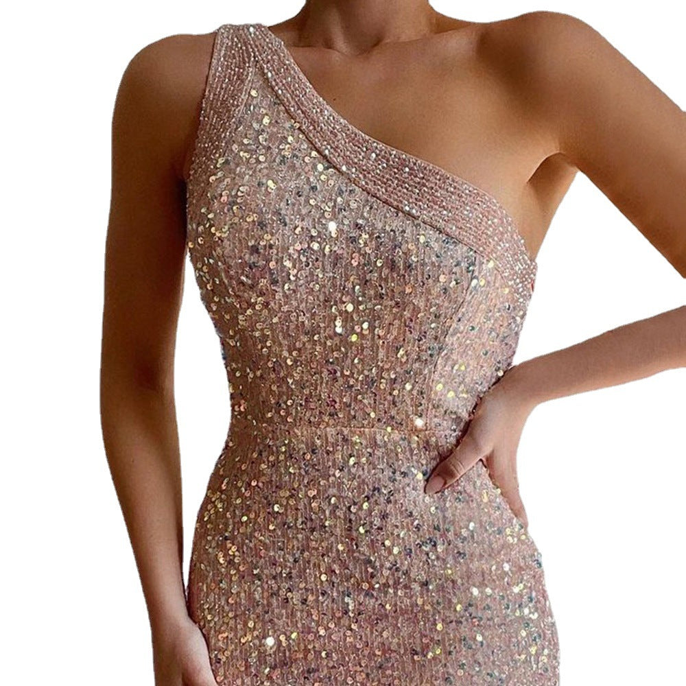 Lyla Formal One-Shoulder Sequin Dress