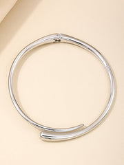 Simple Metal Geometric Ring Glossy Collar