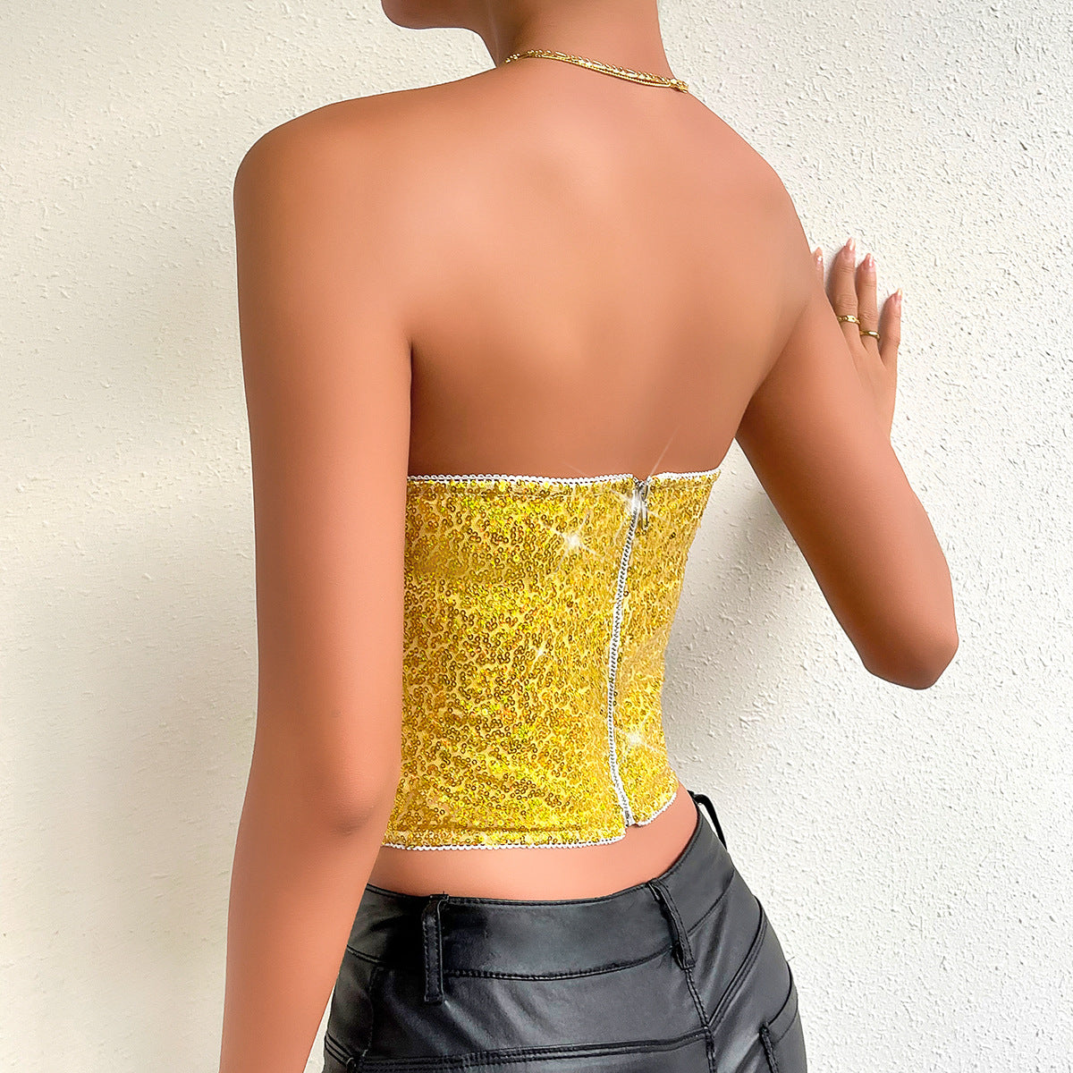 Sassy Sequins Cropped Bustier