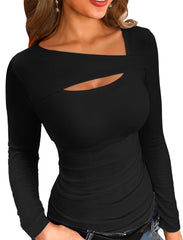 Off The Shoulder Keyhole Cut out Top