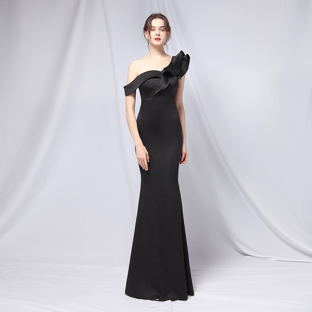 Delana Formal One Shoulder Satin Dress – Lady Occasions