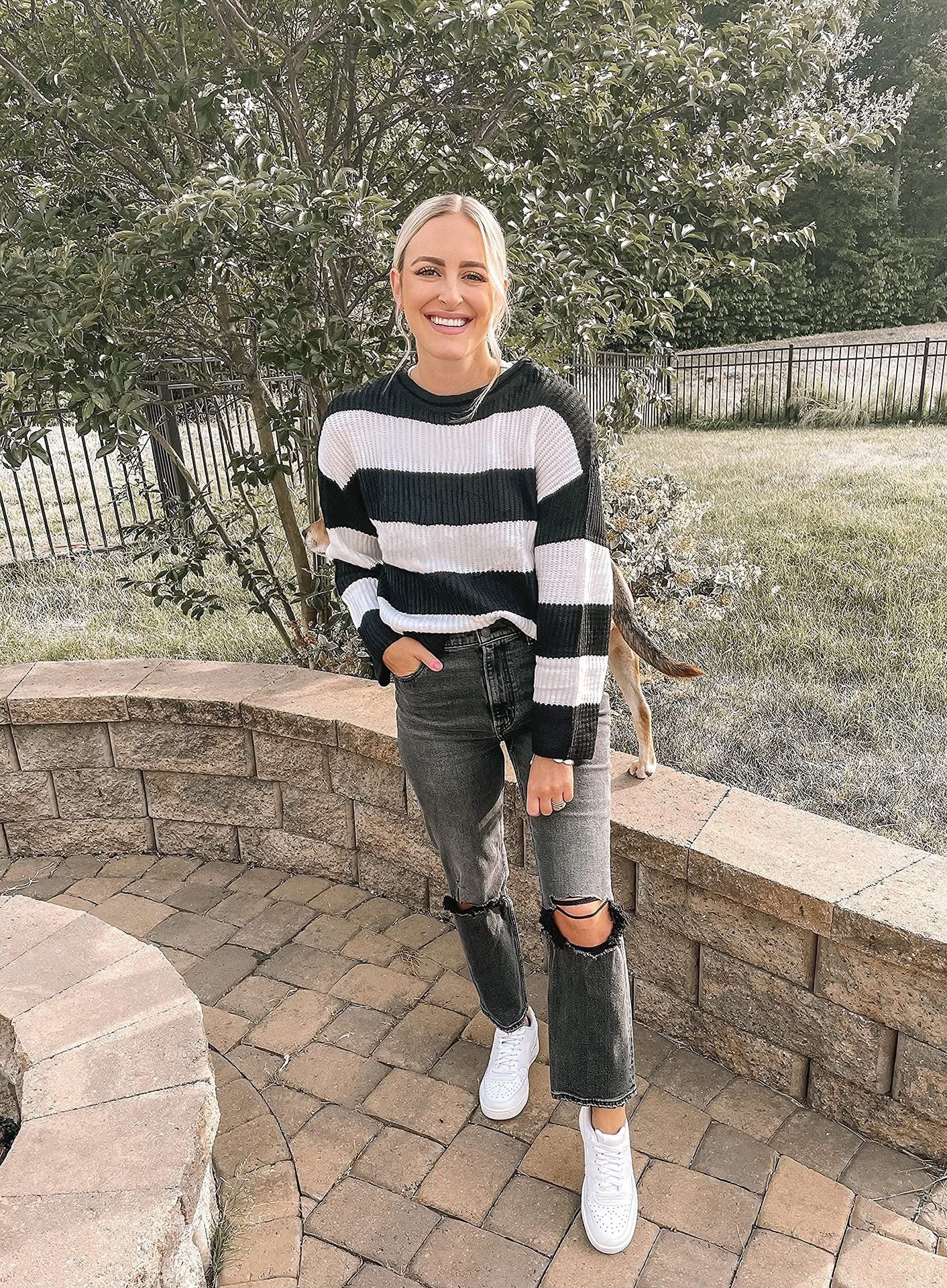 All About The Stripes Cropped Sweater