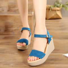 Casually Chic Nubuck Platform Wedges