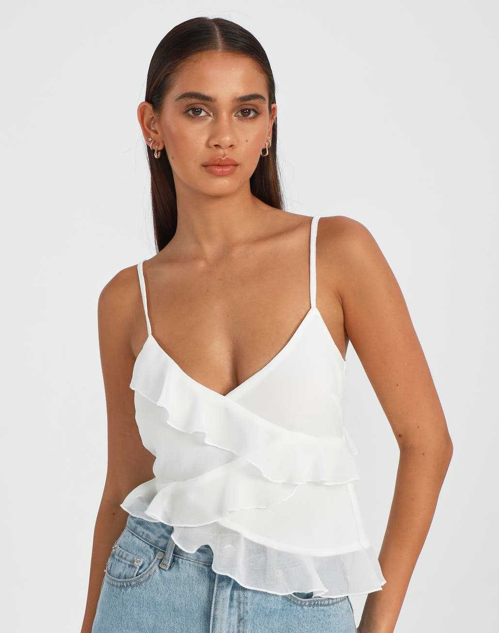 Poised In Peplum Halter Top