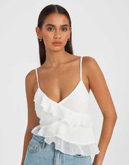 Poised In Peplum Halter Top