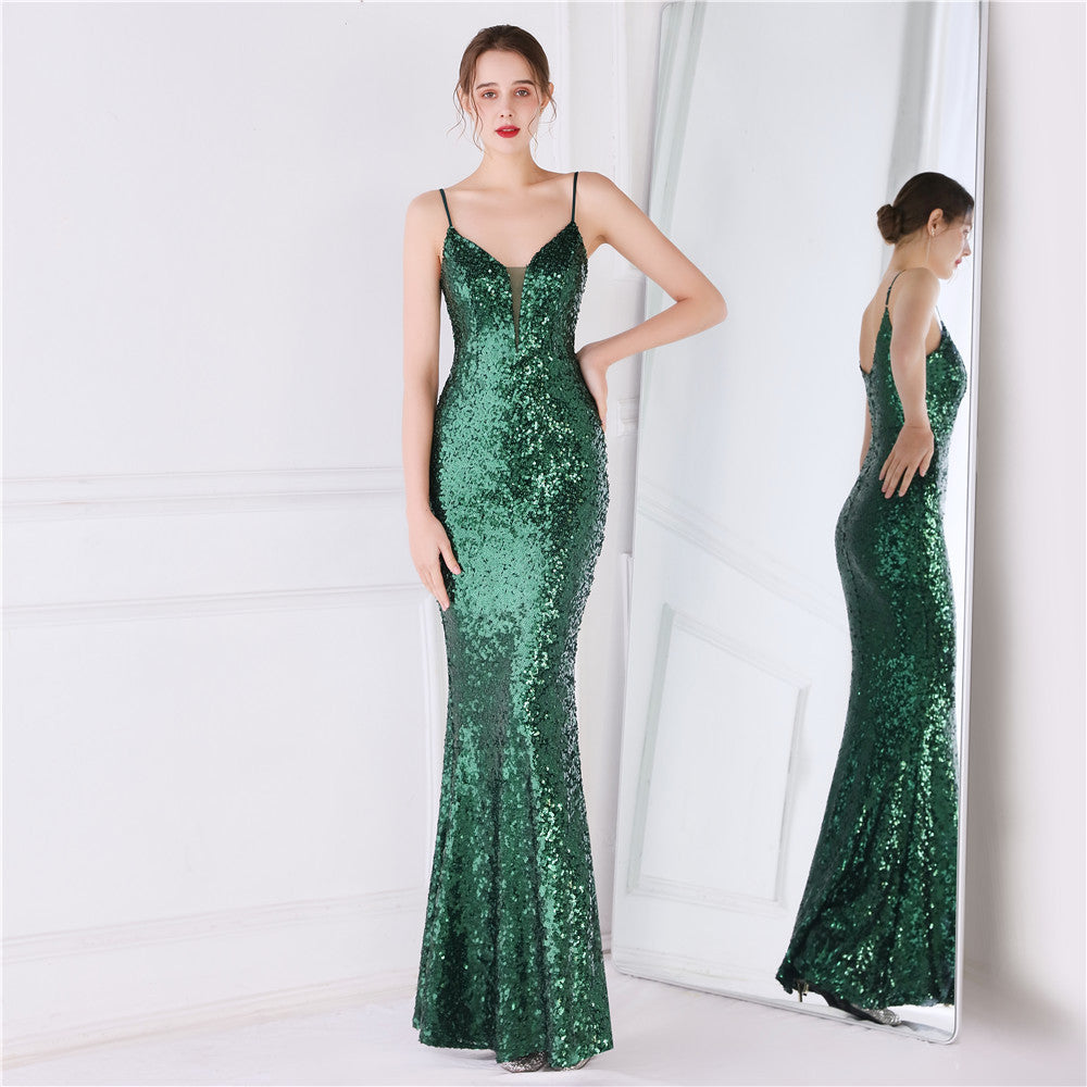 Lila Formal Open Back Sequin Mermaid Dress