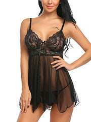 Two Tone Lace Baby Doll With G-String