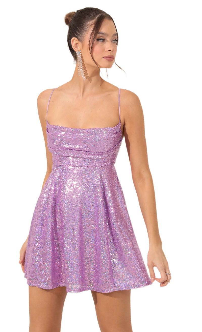 Sassy In Sequins Skater Dress