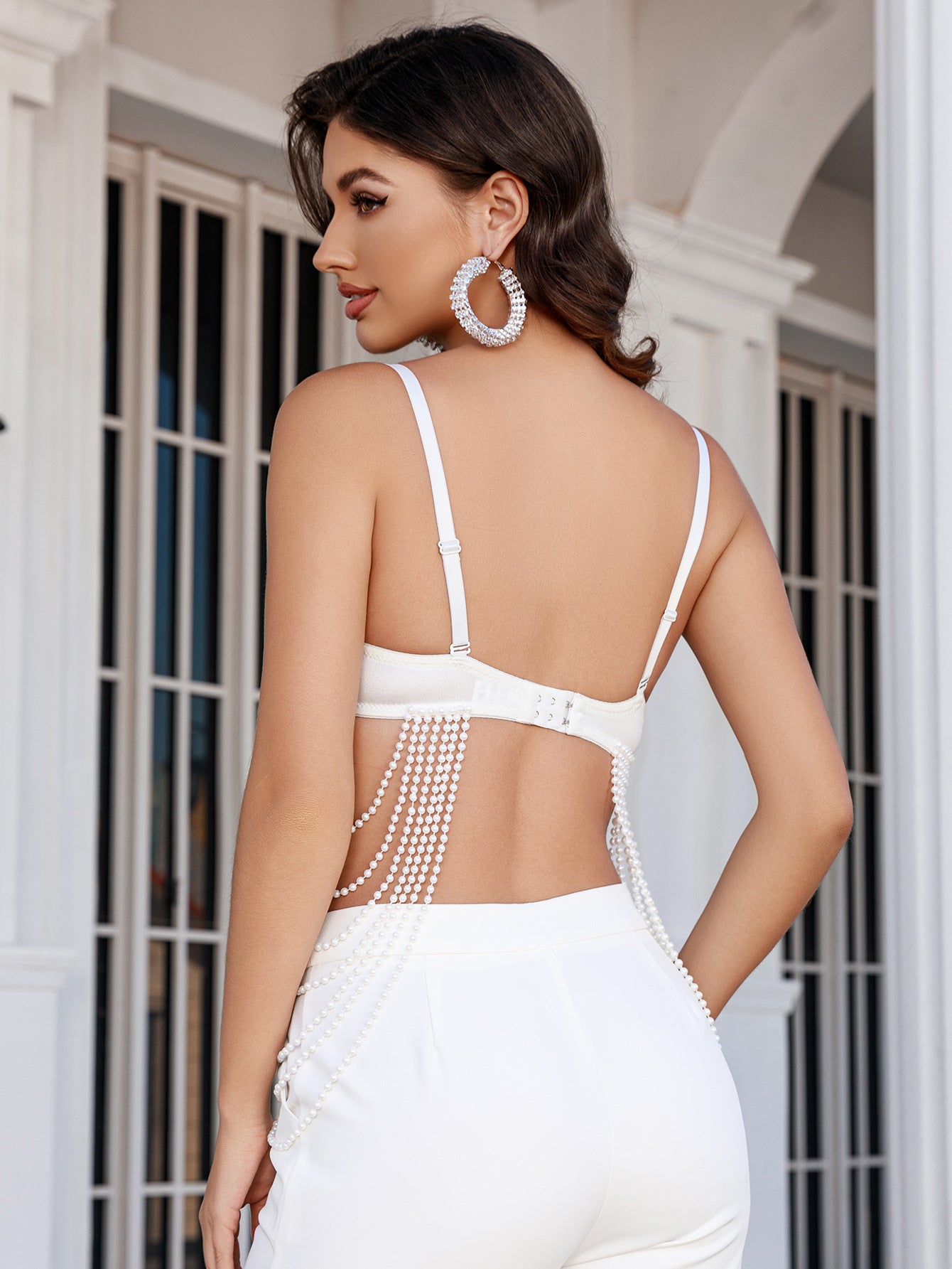 Iconic Glamour Pearl And Rhinestone Bustier