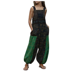 Loose Sling Print Pocket Casual Jumpsuit