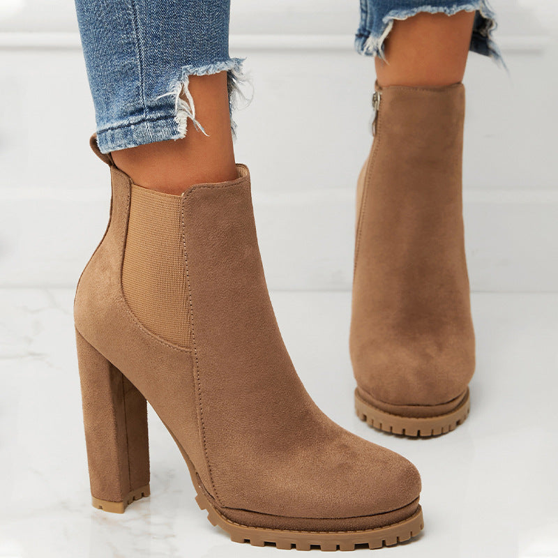 Platform Suede Lug Sole Booties