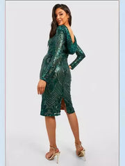 Sequin Hood Party Dress