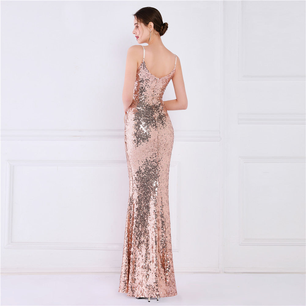 Lila Formal Open Back Sequin Mermaid Dress