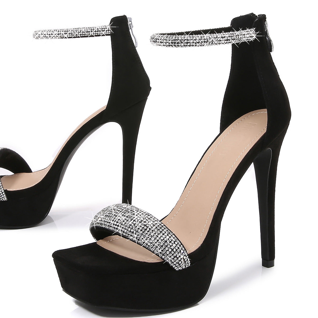 Fancy Footwork Platform Rhinestone Heels