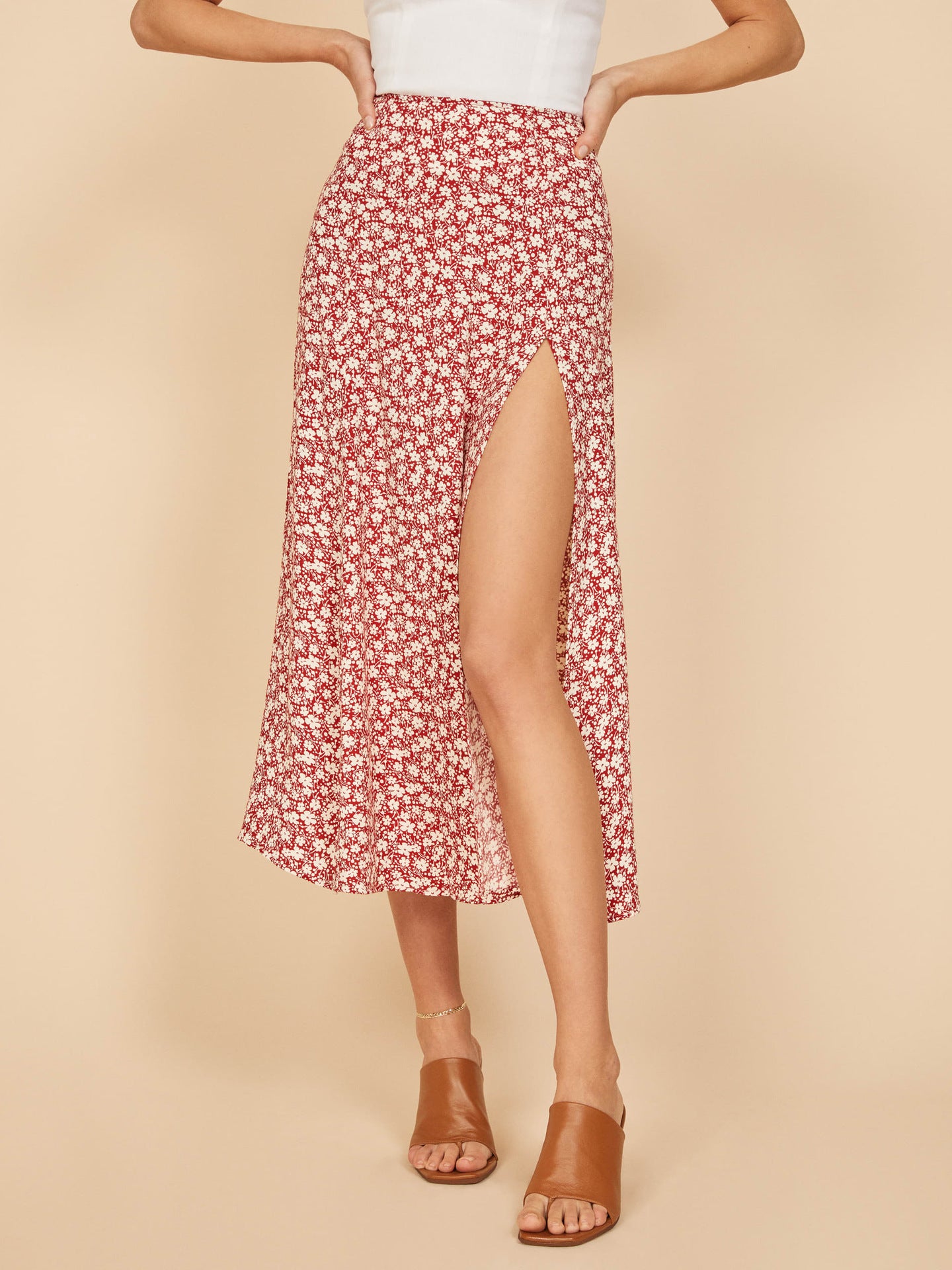 Fabulously Fierce Leopard Mini Skirt -Big Red Flower