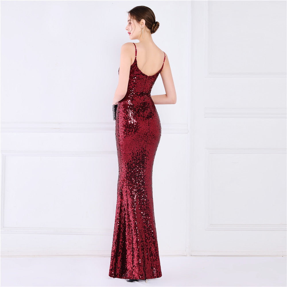 Lila Formal Open Back Sequin Mermaid Dress