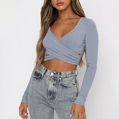 Simply Chic Wrap Front Crop Top