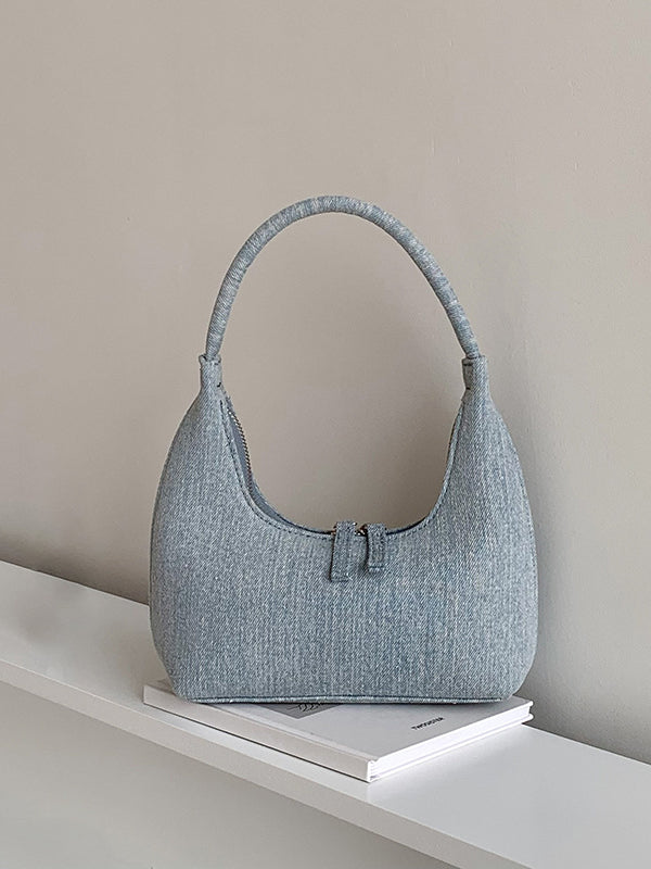 Niche Hand-Held Denim Dumpling Bag