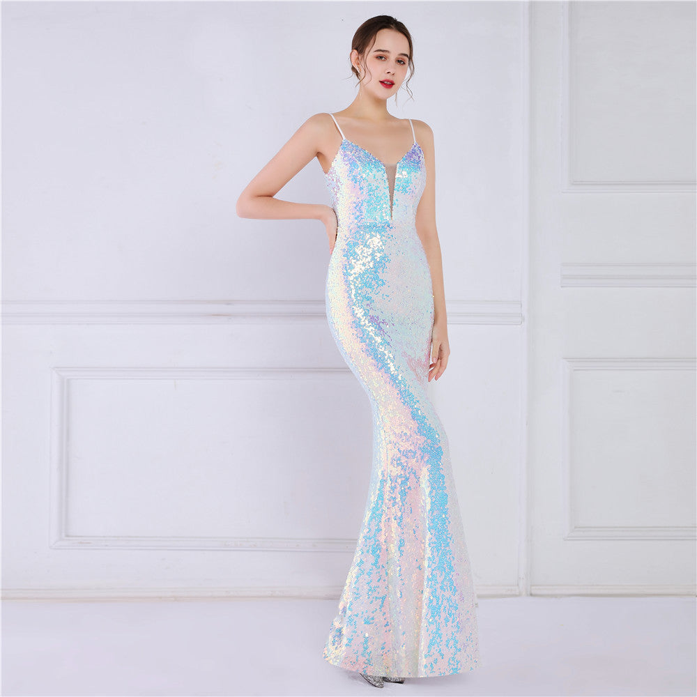 Lila Formal Open Back Sequin Mermaid Dress