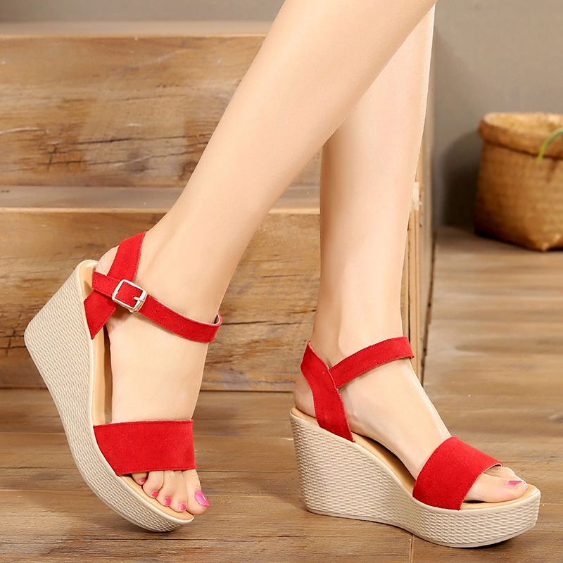 Casually Chic Nubuck Platform Wedges