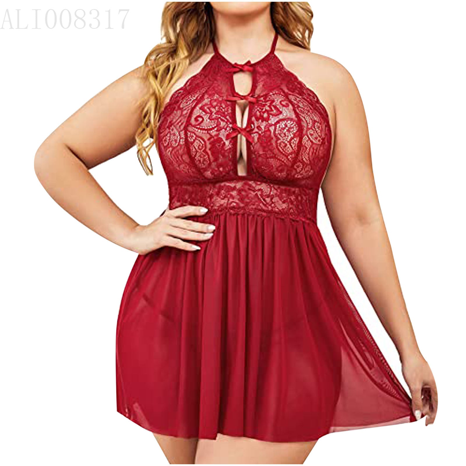 High Neck Lace Chemise