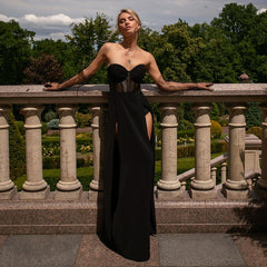 Alexia Formal High Slit Illusion Dress