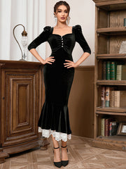 Margot Formal Ruffled Velvet Dress