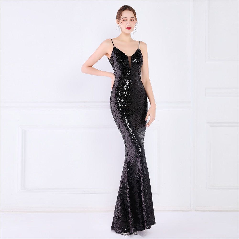 Lila Formal Open Back Sequin Mermaid Dress