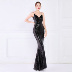 Lila Formal Open Back Sequin Mermaid Dress