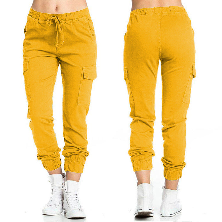 High Waist Belted Cargo Pants