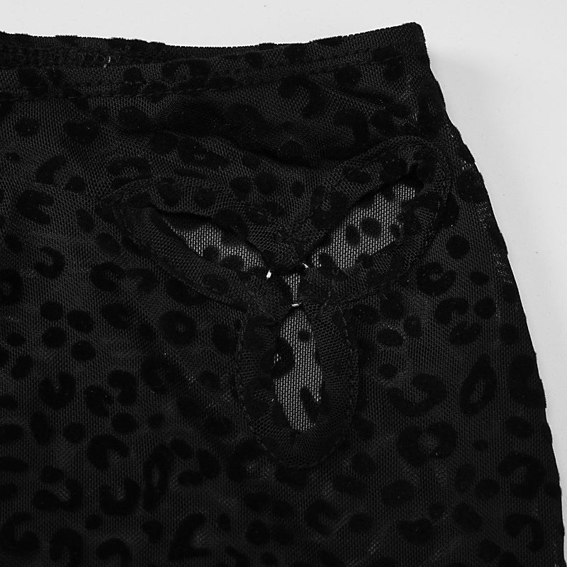 Sassy Stunner Flocked Leopard Print Crop Top