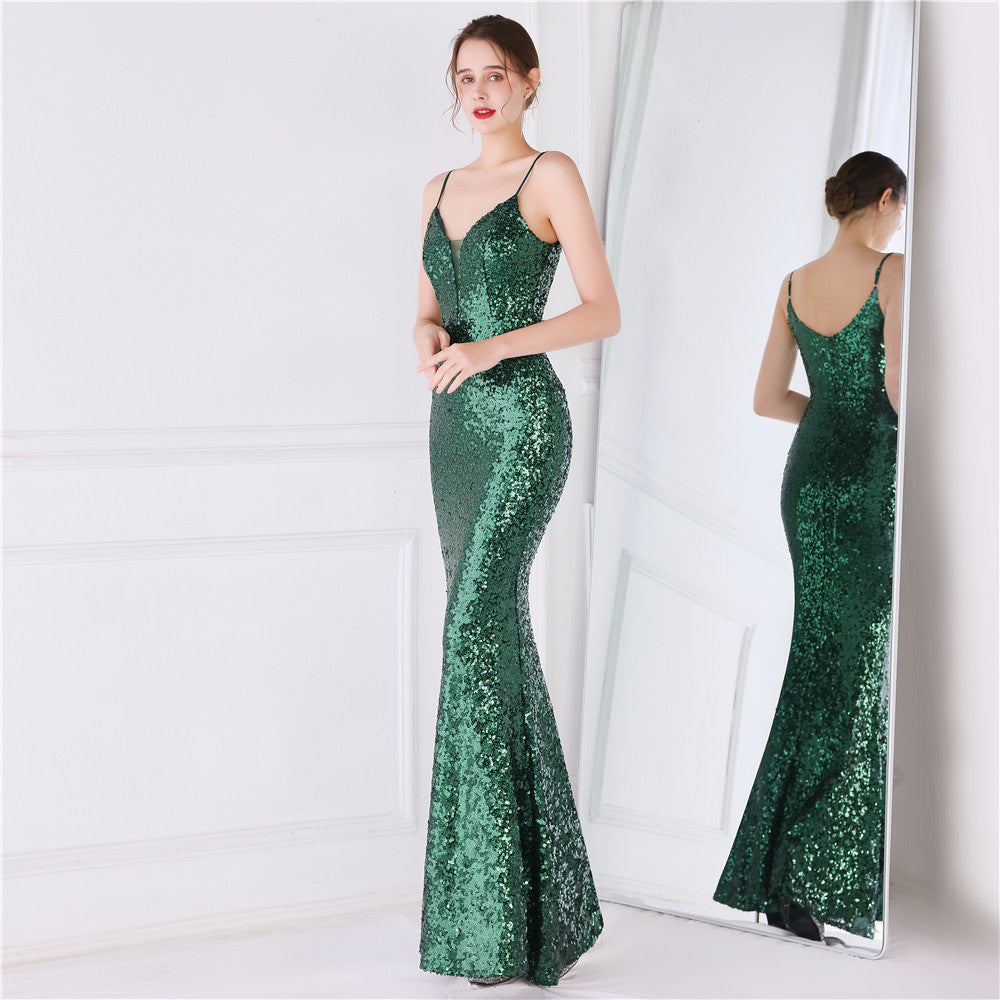 Lila Formal Open Back Sequin Mermaid Dress