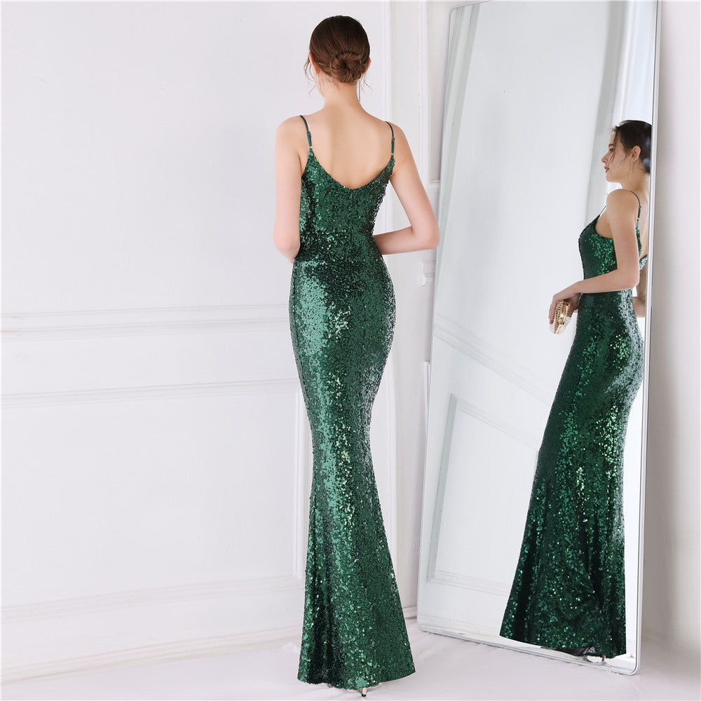 Lila Formal Open Back Sequin Mermaid Dress