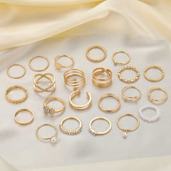 Rhinestone Dainty Ring Six Pack Set