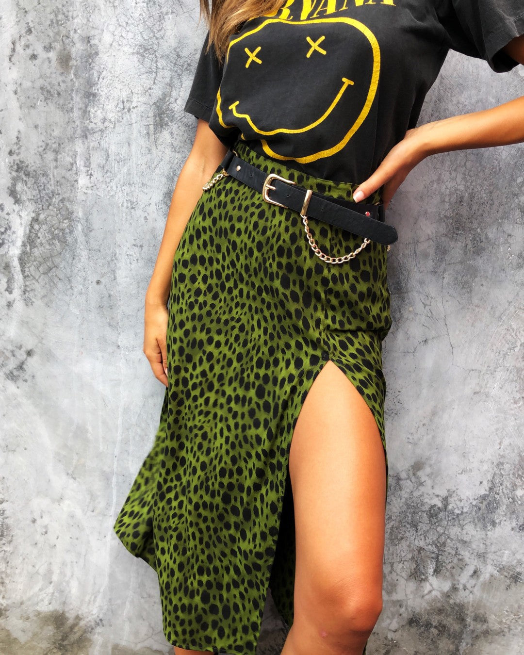 Fabulously Fierce Leopard Mini Skirt - Green