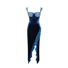 Diana Strapless Velvet Formal Dress