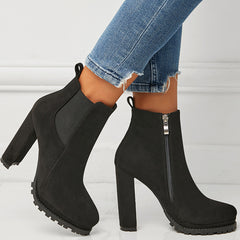 Platform Suede Lug Sole Booties