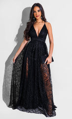 Morgan Formal Flocked Velvet Dress