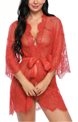 Plus Size Eyelash Lace Babydoll With Front Clip Closure