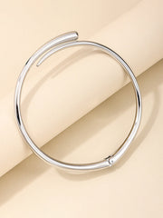 Simple Metal Geometric Ring Glossy Collar