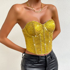 Sassy Sequins Cropped Bustier