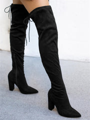 Play It Up Lace Up Thigh High Boots