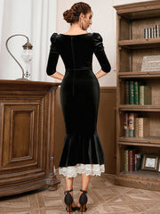 Margot Formal Ruffled Velvet Dress
